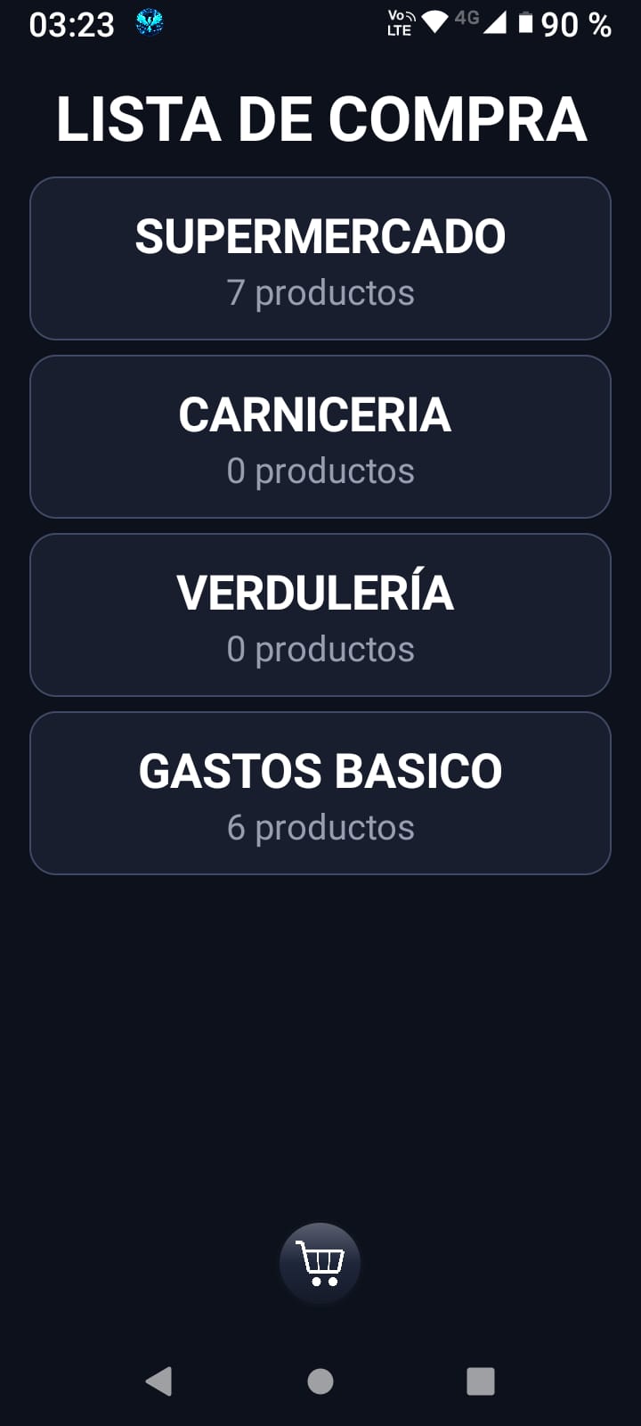 Captura real: LISTA DE COMPRA